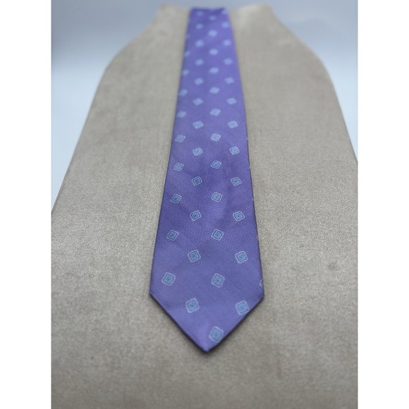 346 Brooks Brothers Mens Dress Purple w/Blue Geometric 100% Silk USA - Picture 1 of 4
